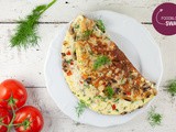 Herb omelette with shrimps
