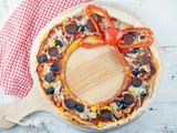 Holiday wreath pizza