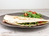 Piadina with ham and mozzarella