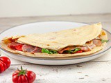 Piadina with tomato and grilled eggplant