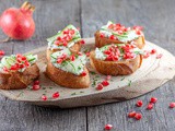 Pomegranate and mascarpone bruschetta