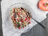 Pomegranate, eggplant and pearl couscous salad