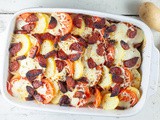 Potato, tomato and chorizo casserole