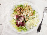 Smoked duck salad with walnuts
