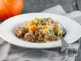 Spicy couscous with meatballs and pumpkin