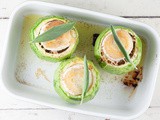 Stuffed zucchini with goat cheese