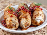 Turkey rolls with pomegranate and carrot