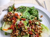 Grilled Bok Choy with Salty + Spicy Oyster Mushrooms