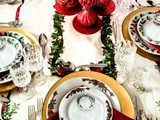 Poinsettia Holiday Table Setting