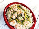 Spaghetti with Shrimp and Asparagus {Gluten Free}