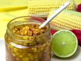 Chilli-Lime Corn Relish + Curried Red Lentil Crackers