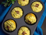 Giant Herbed Polenta, Prosciutto & Feta Savoury Muffins