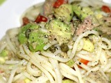 Lemony Avocado and Tuna Spaghetti