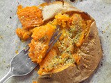 Smashed Garlic Parmesan Sweet Potatoes