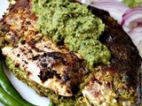 Grilled Stuffed Pomfret with Green Chutney