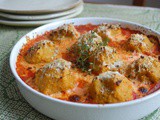 Baked butternut squash gnocchi in tomato sauce