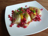 Braised fennel, pomegranate and orange