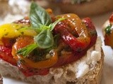 Roast Peppers & Goat’s Cheese Canapés - Crostini di Peperoni