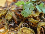 Khatta Meetha Karela ( Sweet and Sour Bitter gourd crispies )