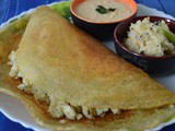 Mla Dosa ( Pesarattu / Green Moong Dosa with a filling of Upma )