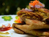 Mughlai Paratha ( with chicken bharta stuffing )