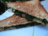 Spinach and Sweet corn Sandwich