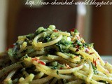 Spaghetti Aglio e Olio with Spinach