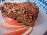 Apple cake with flapjack topping