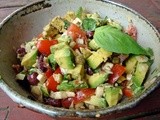 Avocado, olive & basil salad