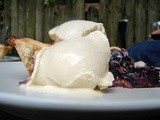 Blueberry pie & honey ice cream with smoked sea salt