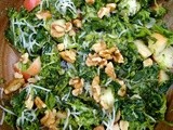 Broccoli rabe with apples, walnuts, honey and cheddar