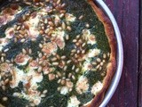 Chard and fresh mozzarella tart with raisins and shallots