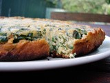 Chickpea flour chard frittata-cake (with olive sofrito)