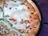 Chickpea flour, herb, and goat cheese “flan” (with chard, fennel and white beans)