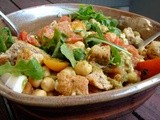 Chickpeas, tomatoes and pesto