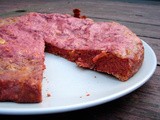 Cornmeal beet cake