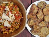 Crispy cornmeal crusted eggplant and chickpea ratatouille