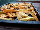 Crispy spicy semolina-crusted sweet potato fries