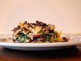 Eggplant, roasted mushroom, red bliss, spinach bake