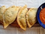 Empanadas with greens, green olives and pistachios