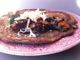 French lentil crepes with roasted butternut and chard