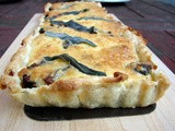 French lentil, roasted mushroom tart with savory almond topping