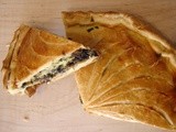 Gallette with chard, porcini mushrooms and savory almond custard