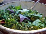 Greens with lime, honey & fresh basil