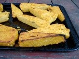 Grilled polenta with chard, black beans and pepito-sage-goat cheese sauce