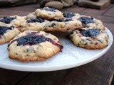 Hazelnut chocolate chip thumbprint cookies (with black currant jam)