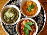 Homemade paneer; green dal; tomato cashew curry