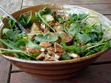 Honey roasted potato salad with arugula and pecans