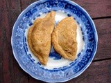 Kale and sweet potato empanadas with pecans, goat cheese and smoked gouda