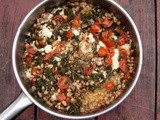 Kale with white beans, raisins and tomatoes